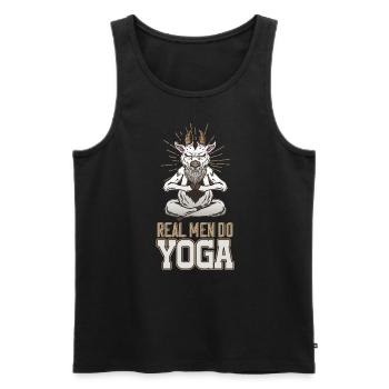 Real Man Do Yoga for the One and Only Yogi Goat - Männer Premium Bio Tank Top - Schwarz - Vorne - AI Model Male 178 light (178cm)