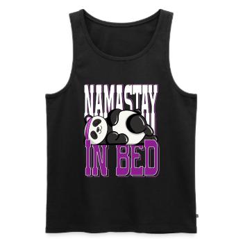 Sleeping Namaste in Bed Panda Relaxing Artwork - Männer Premium Bio Tank Top - Schwarz - Vorne - Michal (187cm)