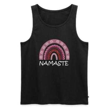 Cute Namaste Rainbow for your next Yoga Class - Männer Premium Bio Tank Top - Schwarz - Vorne - AI Model Male 178 light (178cm)