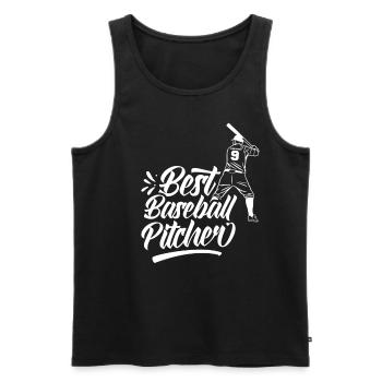 Bester Baseball-Pitcher Aller Zeiten Baseball - Männer Premium Bio Tank Top - Schwarz - Vorne - AI Model Male 178 light (178cm)