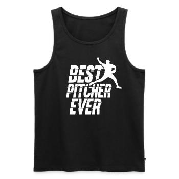 Bester Baseball Pitcher Aller Zeiten Hobby Werfer - Männer Premium Bio Tank Top - Schwarz - Vorne - AI Model Male 178 light (178cm)