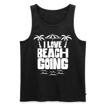 Ich Liebe Strandurlaub Strand Strandgänger Beach - Männer Premium Bio Tank Top - Schwarz - Vorne - Michal (187cm)