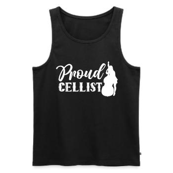 Proud cellist Musician Cello Cello Cellist - Men's Premium Organic Tank Top - black - Front - AI Model Male 178 light (178cm)
