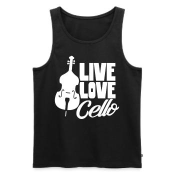 Leben Liebe Cello Musiker Cellist Cellos - Männer Premium Bio Tank Top - Schwarz - Vorne - Michal (187cm)