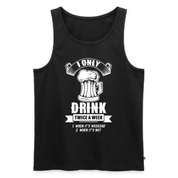 Drink twice a week weekend drinking - Men's Premium Organic Tank Top - black - Front - Michal (187cm)