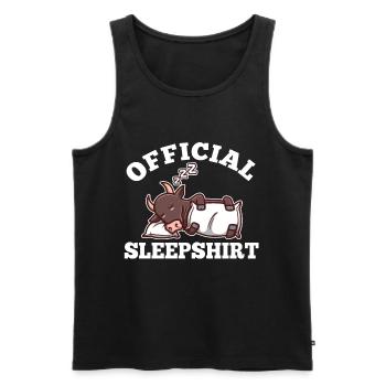 Drôle d’amoureux du Taureau disant des vêtements de pyjama de sommeil - Débardeur bio Premium Homme - noir - Devant - AI Model Male 178 light (178cm)