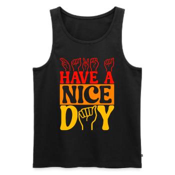 Taub Taubstumm Deaf - Männer Premium Bio Tank Top - Schwarz - Vorne - AI Model Male 178 light (178cm)