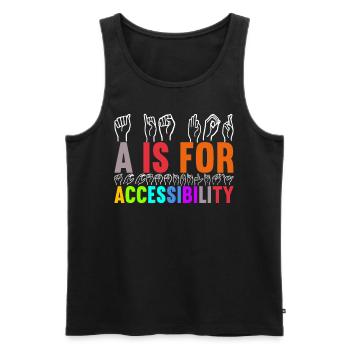 Taub Taubstumm Deaf - Männer Premium Bio Tank Top - Schwarz - Vorne - AI Model Male 178 light (178cm)
