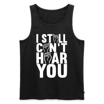Taub Taubstumm Deaf - Männer Premium Bio Tank Top - Schwarz - Vorne - AI Model Male 178 light (178cm)