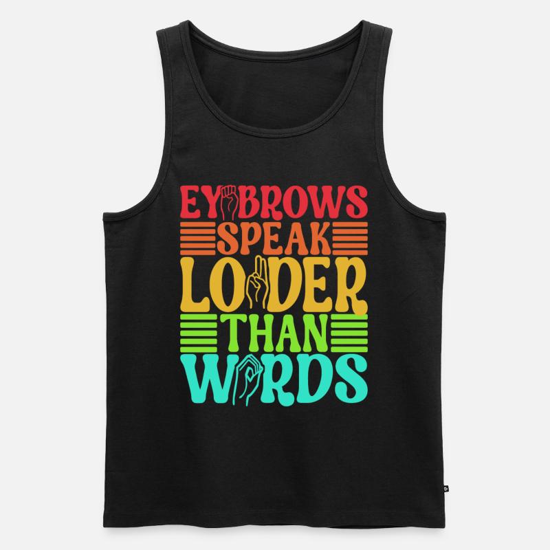 Taub Taubstumm Deaf - Männer Premium Bio Tank Top - Schwarz