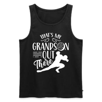 Das Ist Mein Enkel Da Draußen Beim Volleyball - Männer Premium Bio Tank Top - Schwarz - Vorne - Michal (187cm)