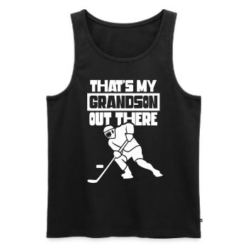 Voici mon petit-fils là-bas au passe-temps de hockey - Débardeur bio Premium Homme - noir - Devant - Michal (187cm)