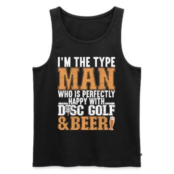 Disc Golf Disc Golfer - Men's Premium Organic Tank Top - black - Front - Michal (187cm)