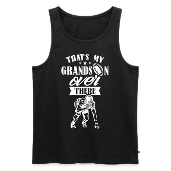 Das Ist Mein Enkel Da Draußen American Football - Männer Premium Bio Tank Top - Schwarz - Vorne - Michal (187cm)