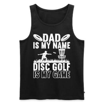 Disc Golf Disc Golfer - Men's Premium Organic Tank Top - black - Front - Michal (187cm)