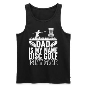 Disc Golf Disc Golfer - Men's Premium Organic Tank Top - black - Front - Michal (187cm)