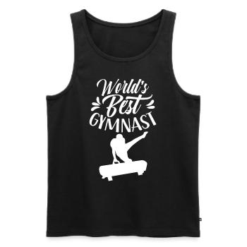Der Beste Turner Der Welt Gymnast Gymnastik - Männer Premium Bio Tank Top - Schwarz - Vorne - AI Model Male 178 light (178cm)