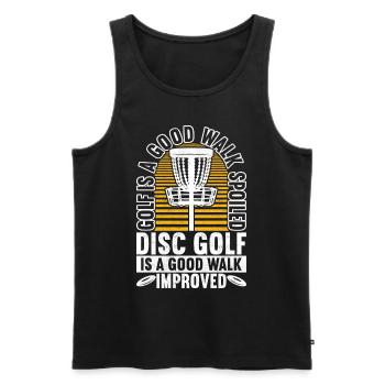 Disc Golf Disc Golfer - Men's Premium Organic Tank Top - black - Front - Michal (187cm)