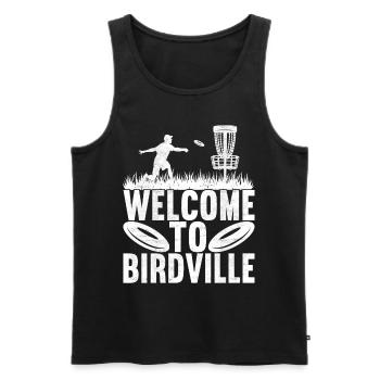 Disc Golf Disc Golfer - Men's Premium Organic Tank Top - black - Front - Michal (187cm)