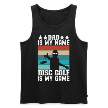 Disc Golf Disc Golfer - Men's Premium Organic Tank Top - black - Front - Michal (187cm)