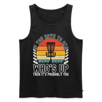 Disc Golf Disc Golfer - Men's Premium Organic Tank Top - black - Front - Michal (187cm)
