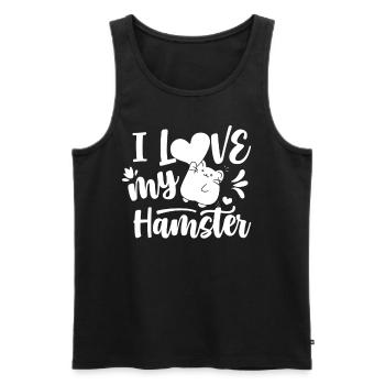 I love my hamster cute pet owner - Men's Premium Organic Tank Top - black - Front - Michal (187cm)