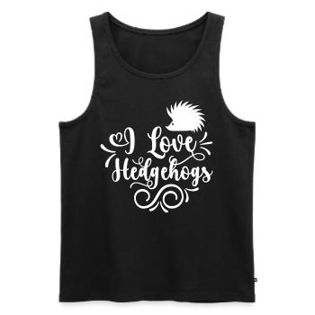J’adore les dictons mignons d’animaux de compagnie hérisson - Débardeur bio Premium Homme - noir - Devant - AI Model Male 178 light (178cm)
