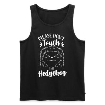 Please do not touch the hedgehog Pet cute - Men's Premium Organic Tank Top - black - Front - Michal (187cm)