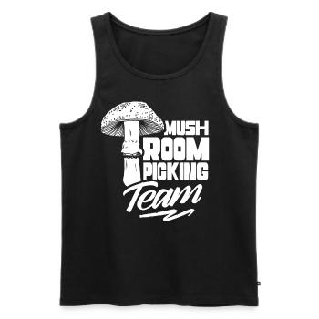 Mushroom pickers Team Mushroom pickers Mushroom picking Mushrooms - Men's Premium Organic Tank Top - black - Front - AI Model Male 178 light (178cm)