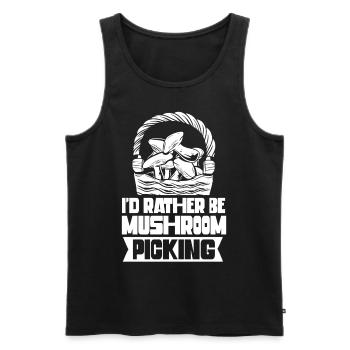 Je préfère cueillir des champignons Cueilleurs de champignons - Débardeur bio Premium Homme - noir - Devant - Michal (187cm)
