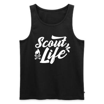 Camp de tentes scoutes scouts du clan de la vie des scouts - Débardeur bio Premium Homme - noir - Devant - Michal (187cm)