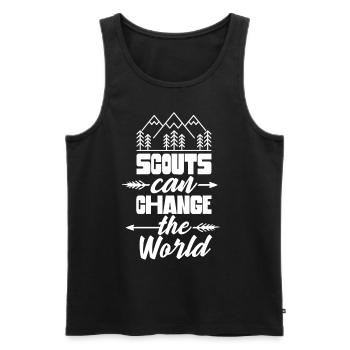 Scouts can change the world Clan sayings - Men's Premium Organic Tank Top - black - Front - Michal (187cm)