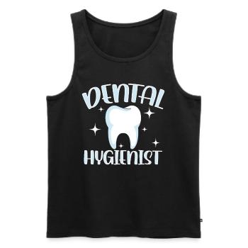 Hygiéniste dentaire Dentiste Équipe d’hygiène dentaire - Débardeur bio Premium Homme - noir - Devant - Michal (187cm)