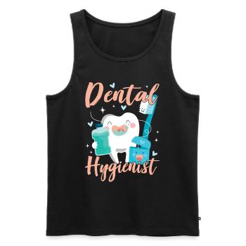 Hygiénistes dentaires Hygiène dentaire Équipe dentaire - Débardeur bio Premium Homme - noir - Devant - AI Model Male 178 light (178cm)