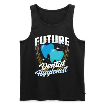 Équipe d’hygiène dentaire future d’hygiéniste dentaire - Débardeur bio Premium Homme - noir - Devant - Michal (187cm)