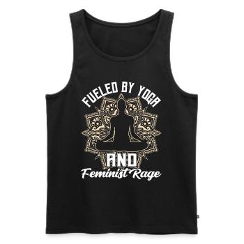 Driven by yoga and feminist anger women - Men's Premium Organic Tank Top - black - Front - AI Model Male 178 light (178cm)