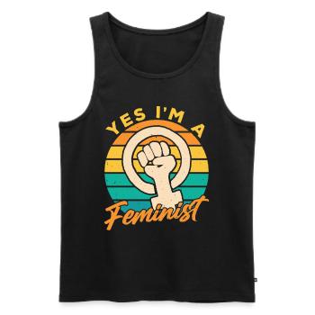 Ja Ich Bin Ein Feminist Feministisch Feminismus - Männer Premium Bio Tank Top - Schwarz - Vorne - Michal (187cm)
