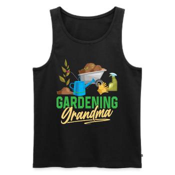 Gartenarbeit Oma Garten Großmutter Gärtnerin - Männer Premium Bio Tank Top - Schwarz - Vorne - AI Model Male 178 light (178cm)