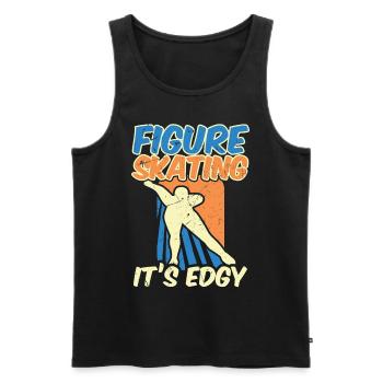 Figure Skating Ist Edgy Figure Skating Pun - Men's Premium Organic Tank Top - black - Front - Michal (187cm)