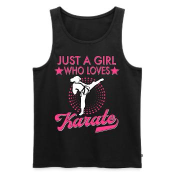 Karate Taekwondo Mädchen Frauen Karate Kick - Männer Premium Bio Tank Top - Schwarz - Vorne - AI Model Male 178 light (178cm)