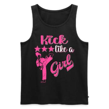 Karate Taekwondo Mädchen Frauen Karate Kick - Männer Premium Bio Tank Top - Schwarz - Vorne - AI Model Male 178 light (178cm)