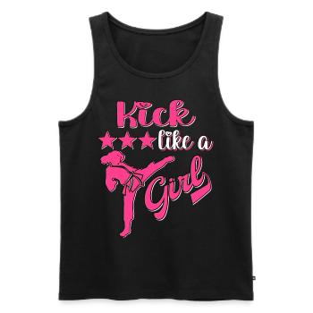 Karate Taekwondo Mädchen Frauen Karate Kick - Männer Premium Bio Tank Top - Schwarz - Vorne - AI Model Male 178 light (178cm)