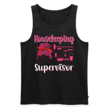 Housekeeper Maid Cleaner - Men's Premium Organic Tank Top - black - Front - AI Model Male 178 light (178cm)