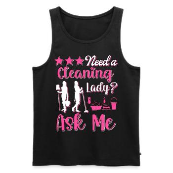 Housekeeper Maid Cleaner - Men's Premium Organic Tank Top - black - Front - AI Model Male 178 light (178cm)