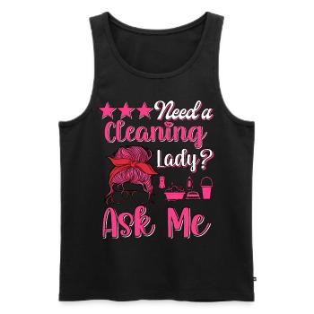Housekeeper Maid Cleaner - Men's Premium Organic Tank Top - black - Front - AI Model Male 178 light (178cm)