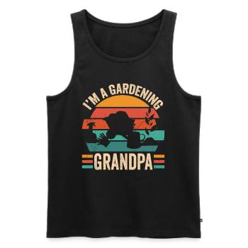 Je suis un jardinier grand-père jardinage jardin - Débardeur bio Premium Homme - noir - Devant - Michal (187cm)