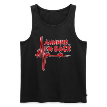 and I'm back survived heart attack heart attack - Men's Premium Organic Tank Top - black - Front - AI Model Male 178 light (178cm)