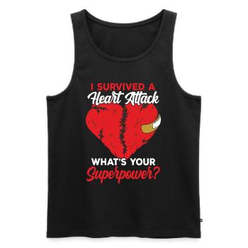 Ich Habe Einen Herzinfarkt Überlebt Herzanfall - Männer Premium Bio Tank Top - Schwarz - Vorne - AI Model Male 178 light (178cm)