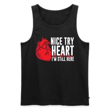 Netter Versuch Herz Ich Bin Immer Noch Hier - Männer Premium Bio Tank Top - Schwarz - Vorne - AI Model Male 178 light (178cm)
