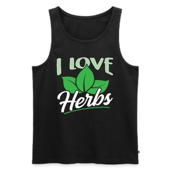 I love herbs herb garden herb - Men's Premium Organic Tank Top - black - Front - AI Model Male 178 light (178cm)